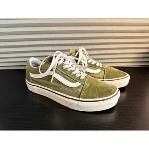 Vans Old Skool Olive Green Suede Canvas Sneakers Youth Size 5 Women’s 6.5